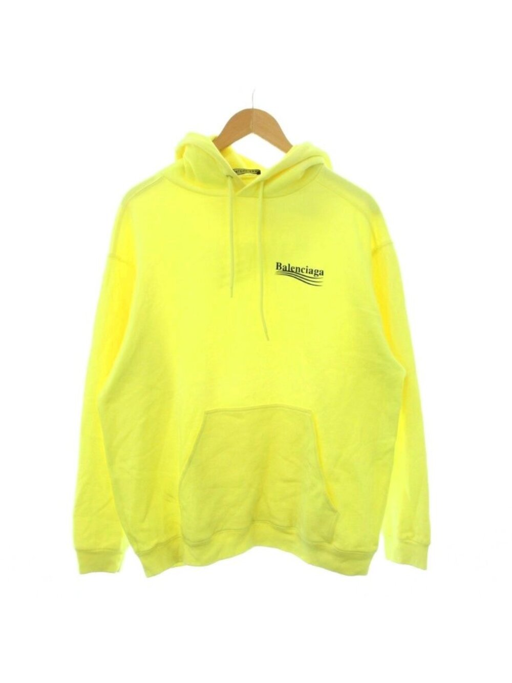 Balenciaga Campaign Logo Pullover Hoodie Sweatshirt Long Sleeve Yellow S